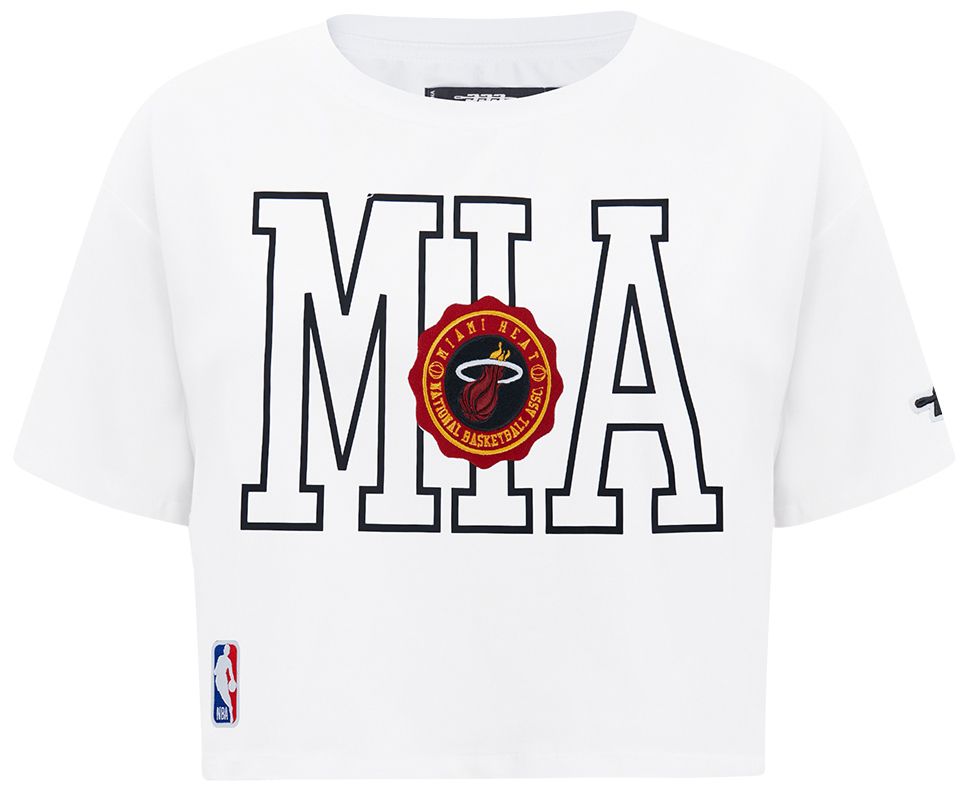 Pro Standard Women's Miami Heat White Crest Emblem Boxy T-Shirt product image