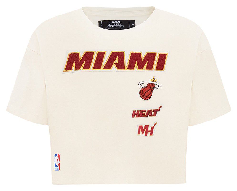 Pro Standard Women's Miami Heat Off White Retro Classic Boxy T-Shirt product image