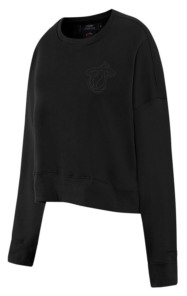 Pro Standard Women's Miami Heat Black Neutral Fleece Crewneck Sweatshirt product image