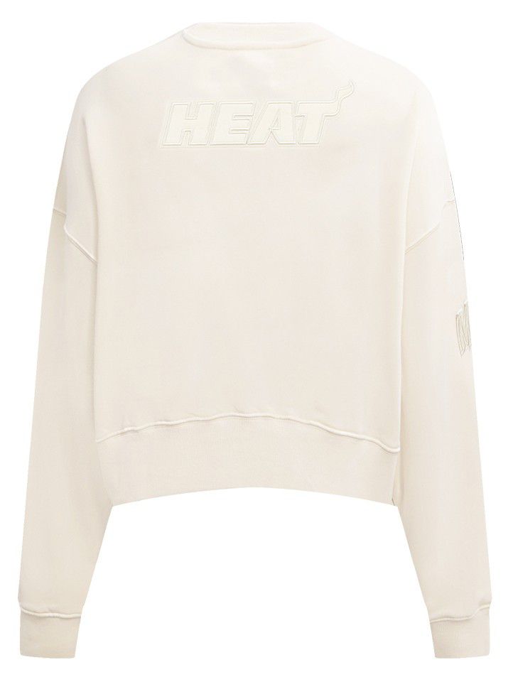 Pro Standard Women's Miami Heat Off White Neutral Fleece Crewneck Sweatshirt product image