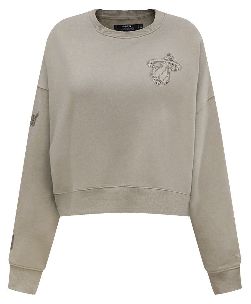Pro Standard Women's Miami Heat Taupe Neutral Fleece Crewneck Sweatshirt product image