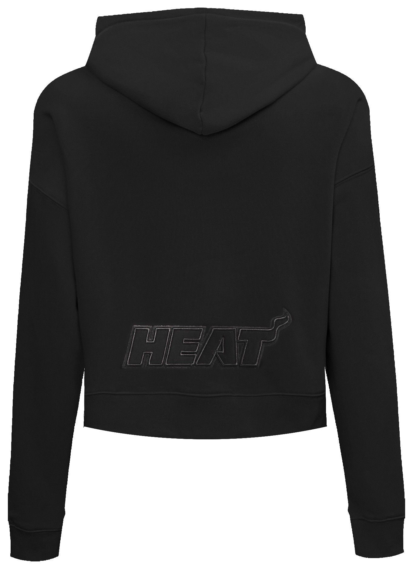 Pro Standard Women's Miami Heat Black Neutral Cropped Fleece Pullover Hoodie product image