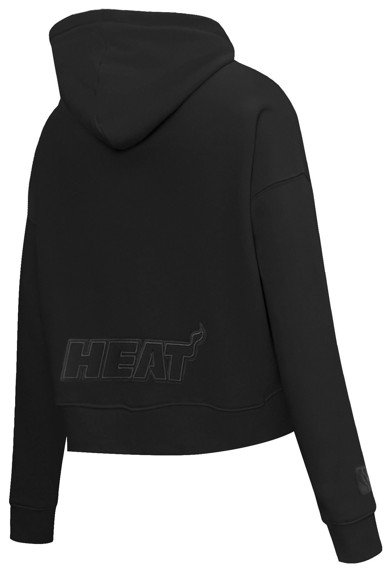 Pro Standard Women's Miami Heat Black Neutral Cropped Fleece Pullover Hoodie product image