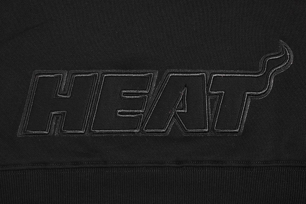 Pro Standard Women's Miami Heat Black Neutral Cropped Fleece Pullover Hoodie product image