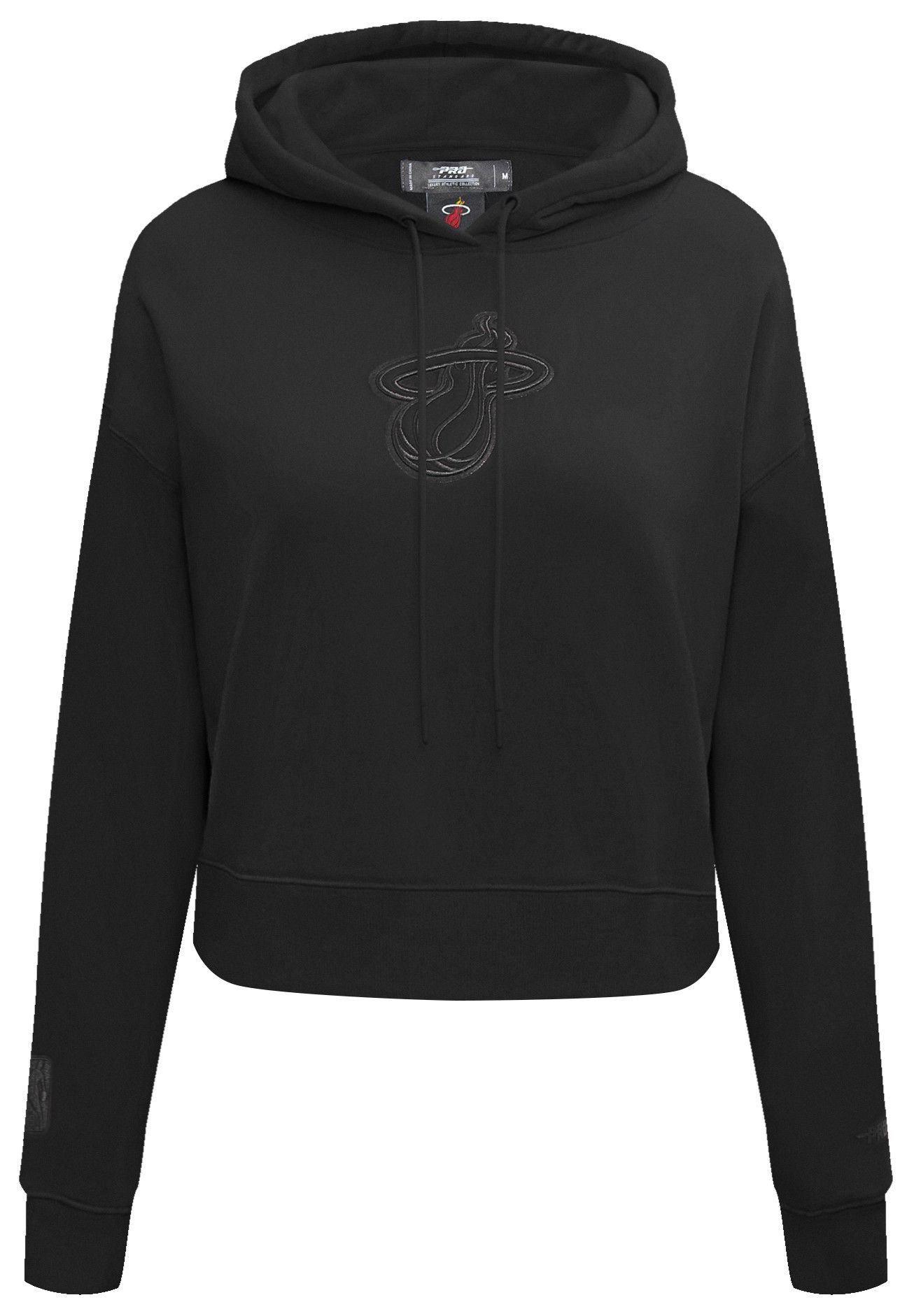 Pro Standard Women's Miami Heat Black Neutral Cropped Fleece Pullover Hoodie product image