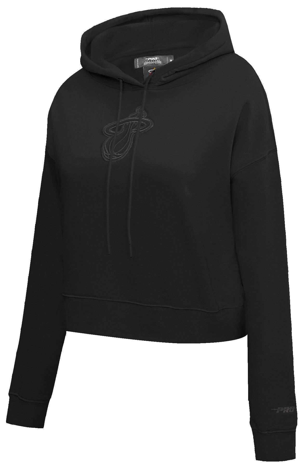 Pro Standard Women's Miami Heat Black Neutral Cropped Fleece Pullover Hoodie product image
