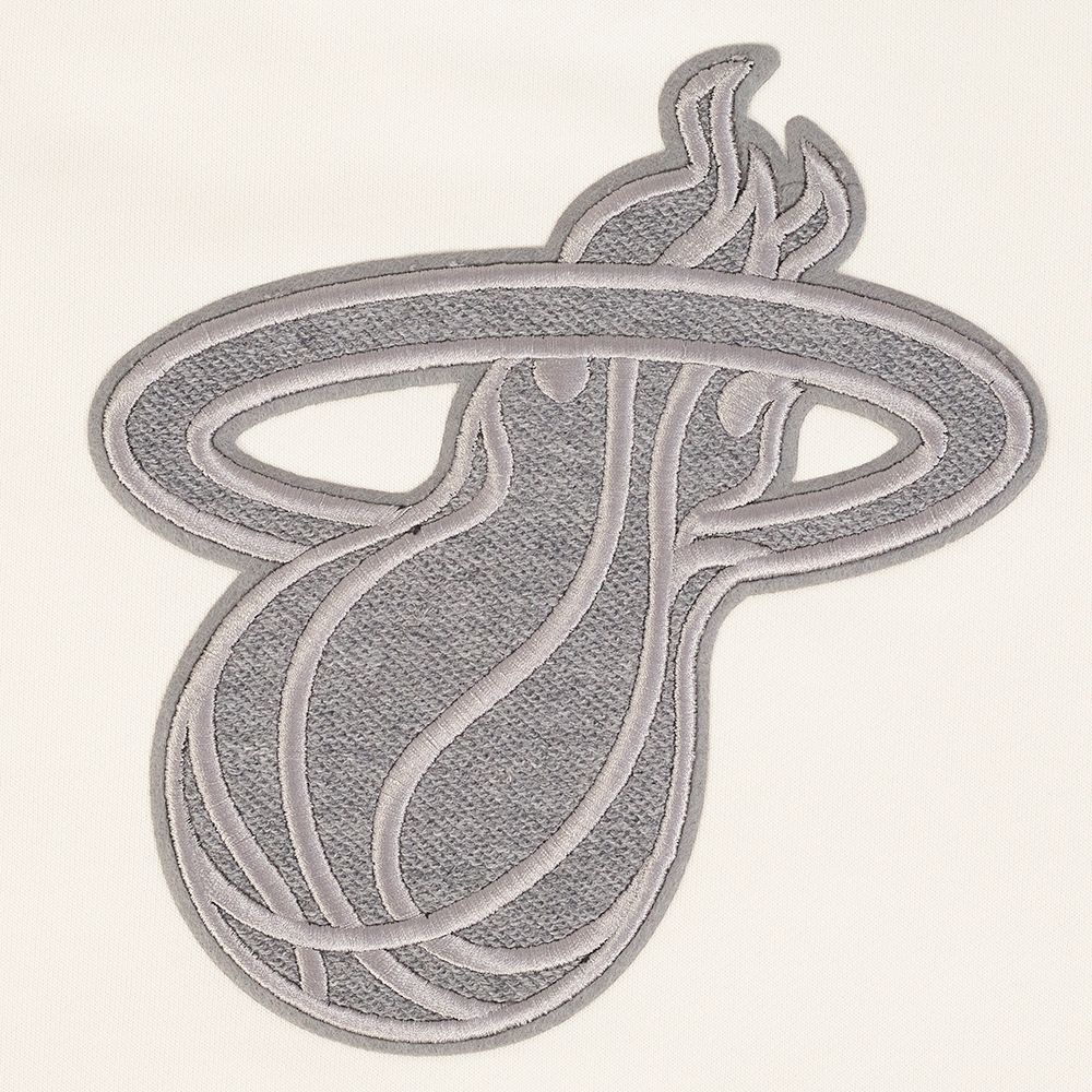 Pro Standard Women's Miami Heat Off White Reverse French Terry Crewneck Sweatshirt product image