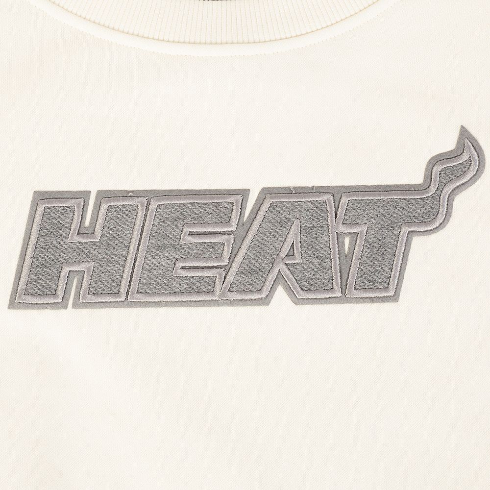 Pro Standard Women's Miami Heat Off White Reverse French Terry Crewneck Sweatshirt product image