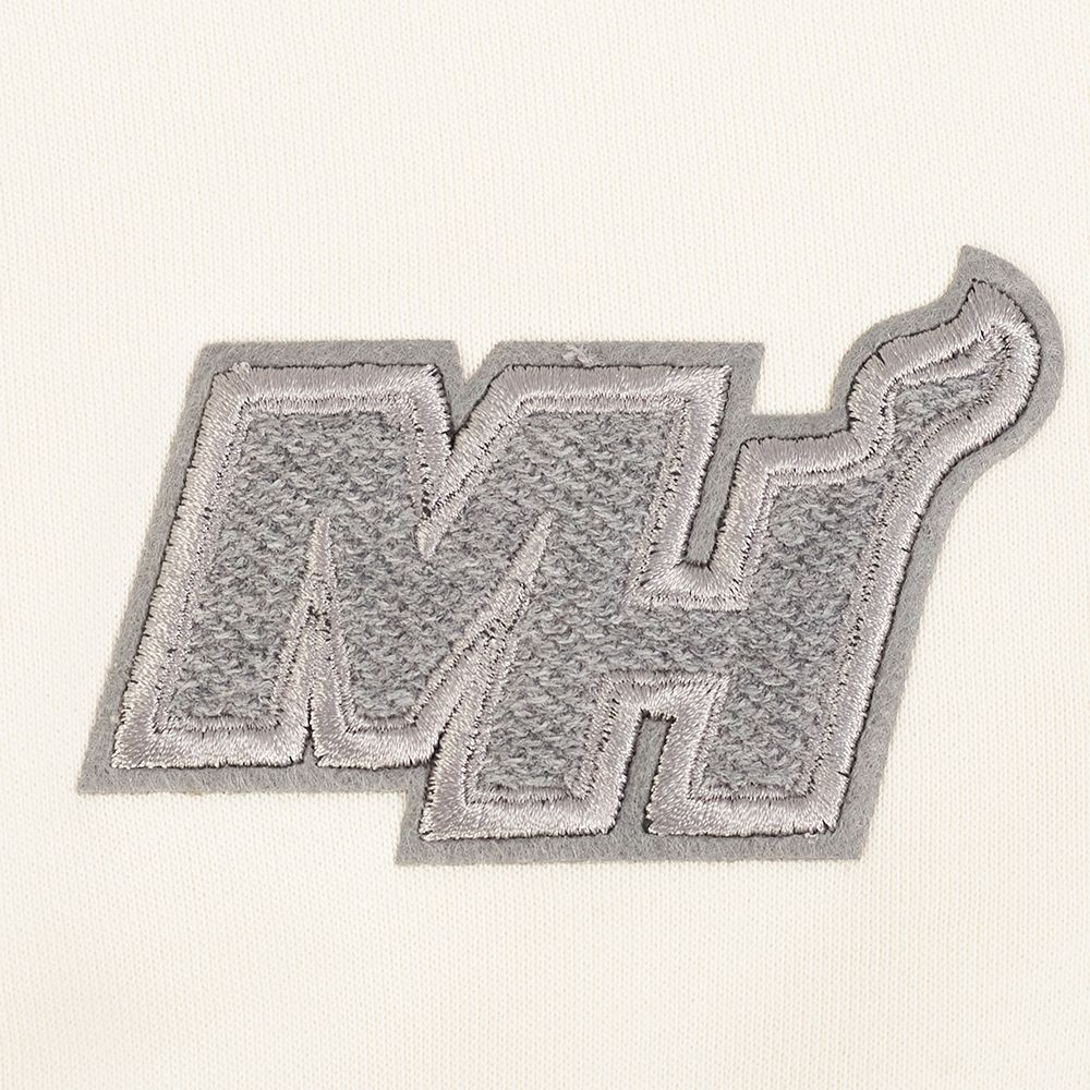 Pro Standard Women's Miami Heat Off White Reverse French Terry Crewneck Sweatshirt product image