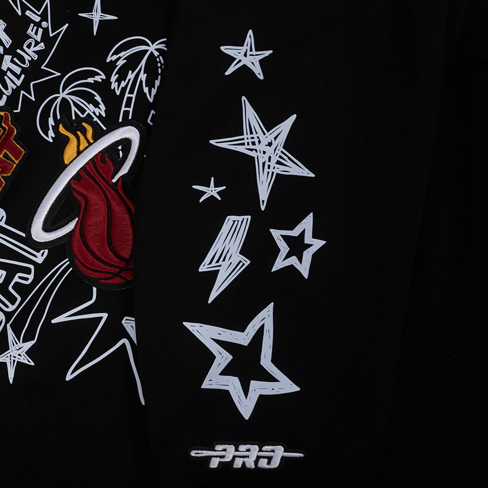 Pro Standard Women's Miami Heat Black Sketchbook Crewneck Sweatshirt product image