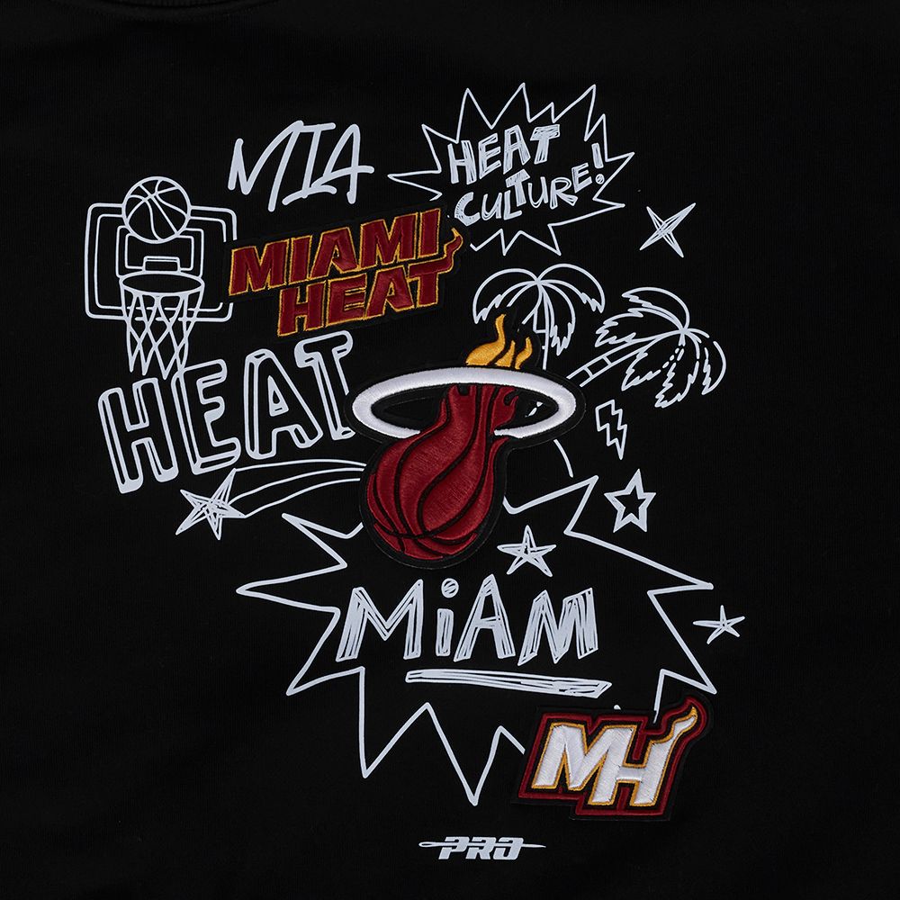 Pro Standard Women's Miami Heat Black Sketchbook Crewneck Sweatshirt product image