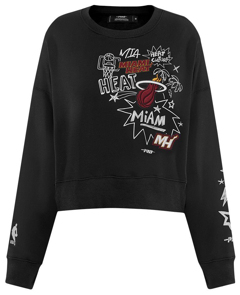 Pro Standard Women's Miami Heat Black Sketchbook Crewneck Sweatshirt product image