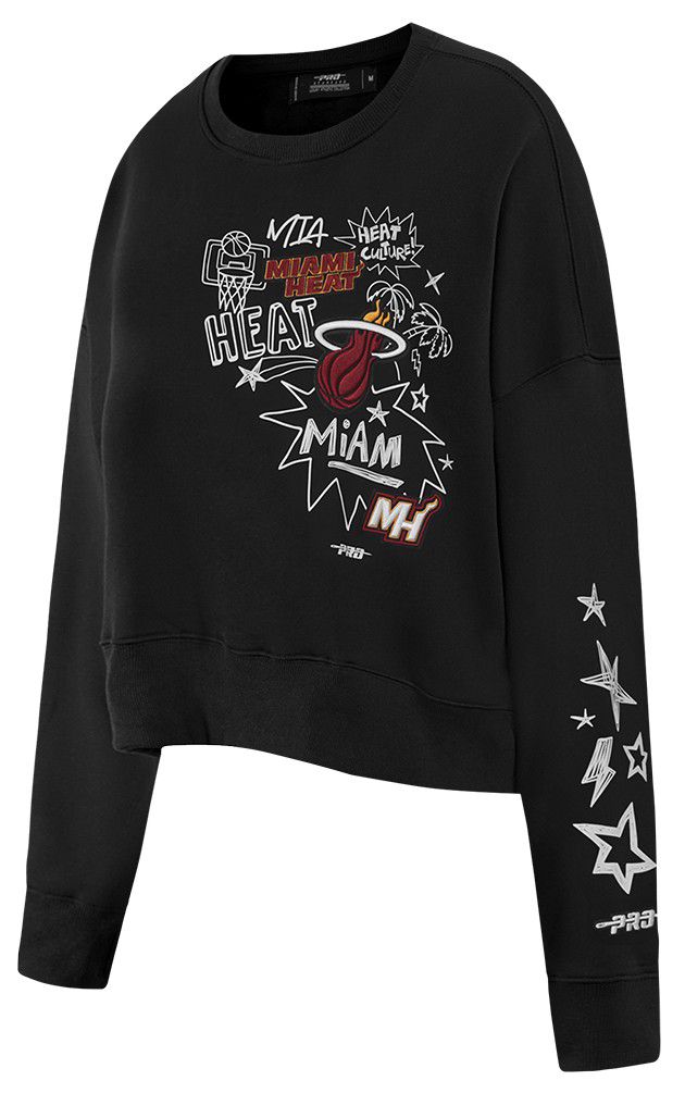 Pro Standard Women's Miami Heat Black Sketchbook Crewneck Sweatshirt product image