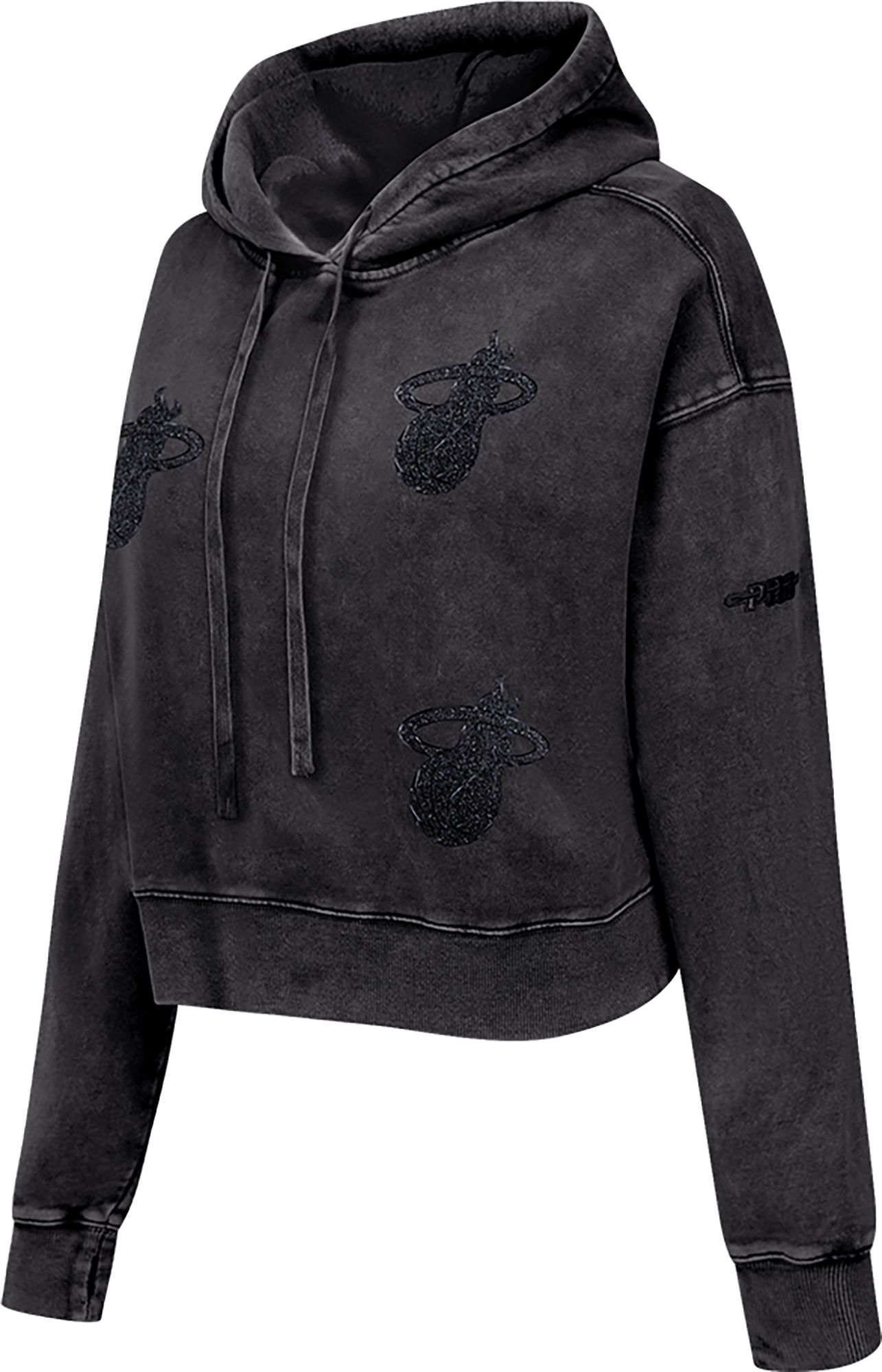 Pro Standard Women's Miami Heat Black Crystalline Cropped Pullover Hoodie product image