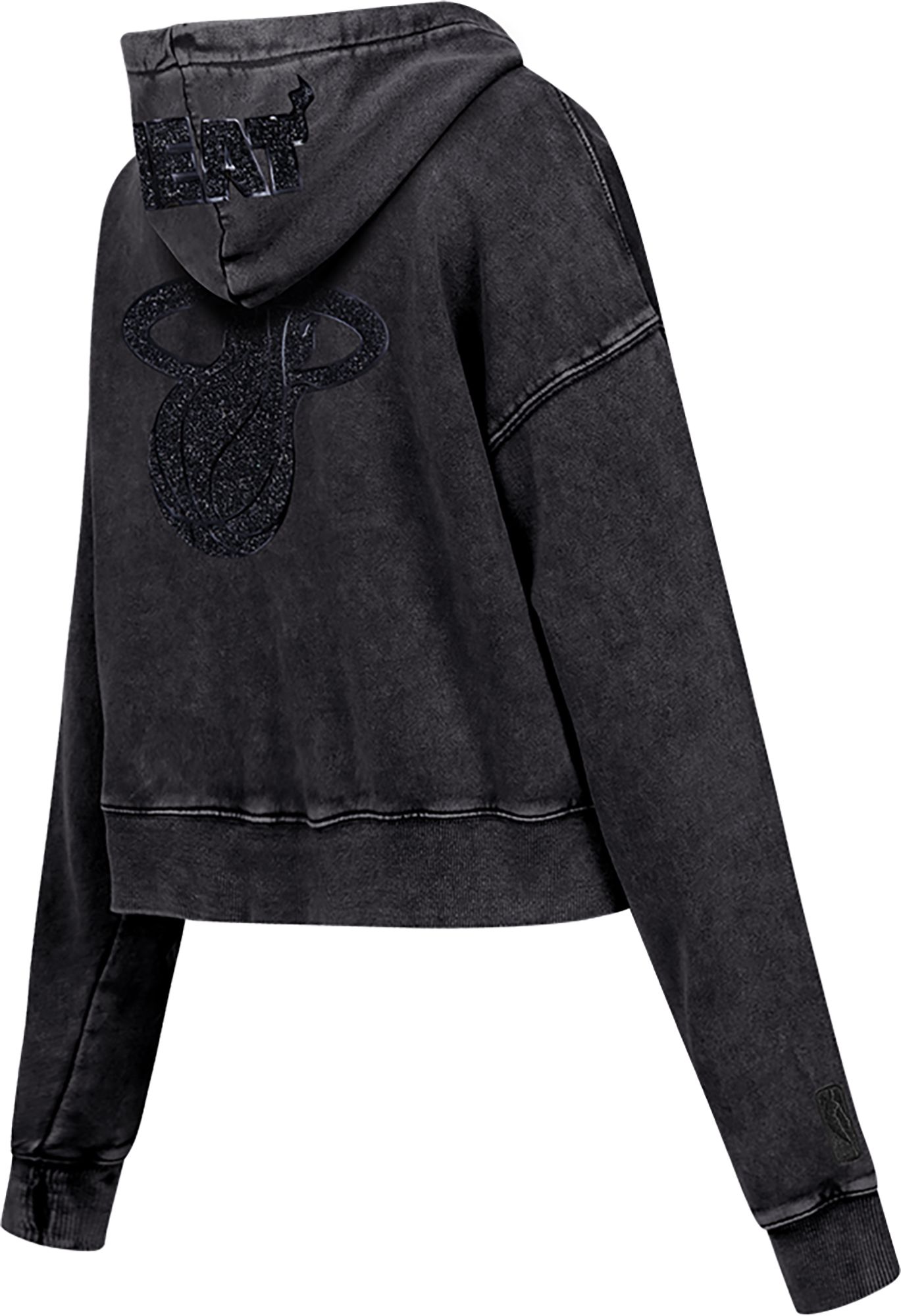 Pro Standard Women's Miami Heat Black Crystalline Cropped Pullover Hoodie product image