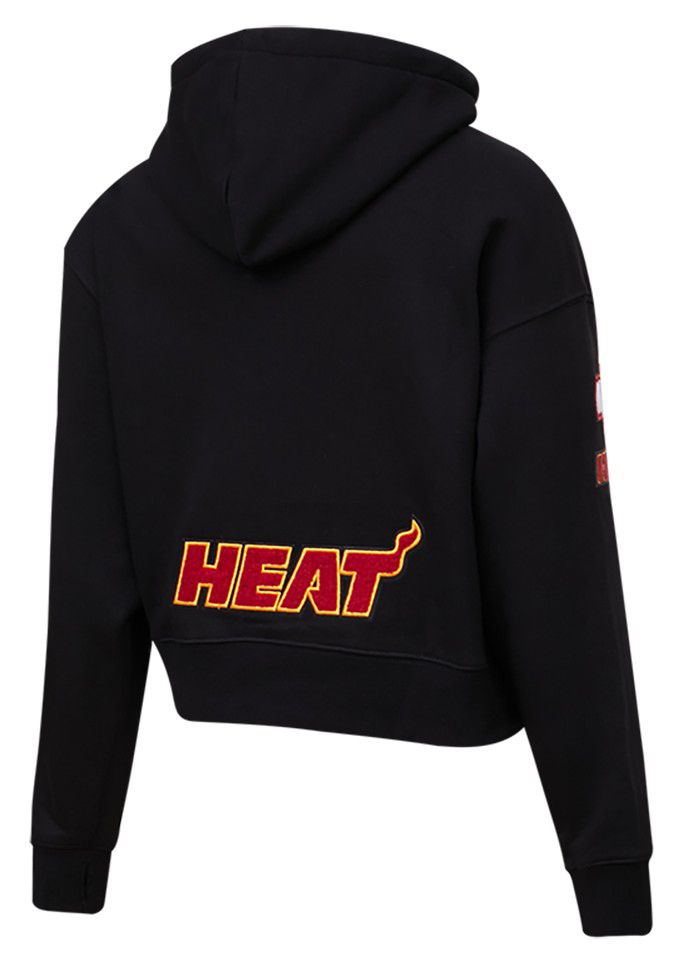 Pro Standard Women's Miami Heat Black Classic Cropped Fleece Pullover Hoodie product image