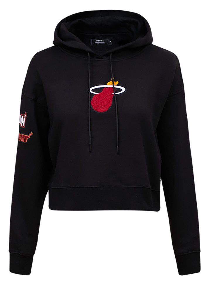 Pro Standard Women's Miami Heat Black Classic Cropped Fleece Pullover Hoodie product image