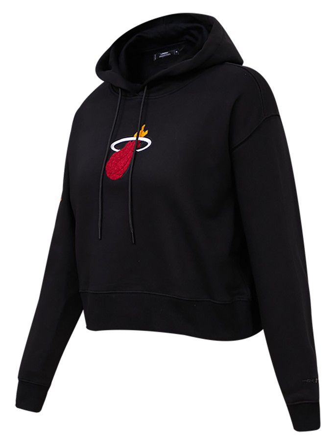 Pro Standard Women's Miami Heat Black Classic Cropped Fleece Pullover Hoodie product image