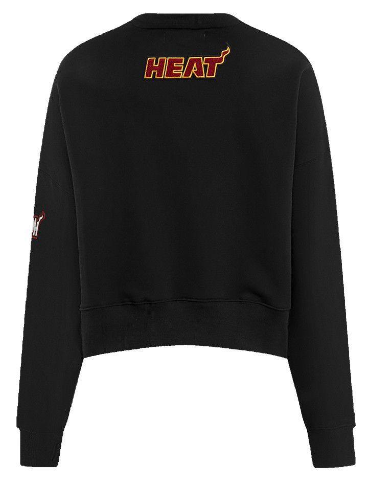 Pro Standard Women's Miami Heat Black Classic Fleece Crewneck Sweatshirt product image