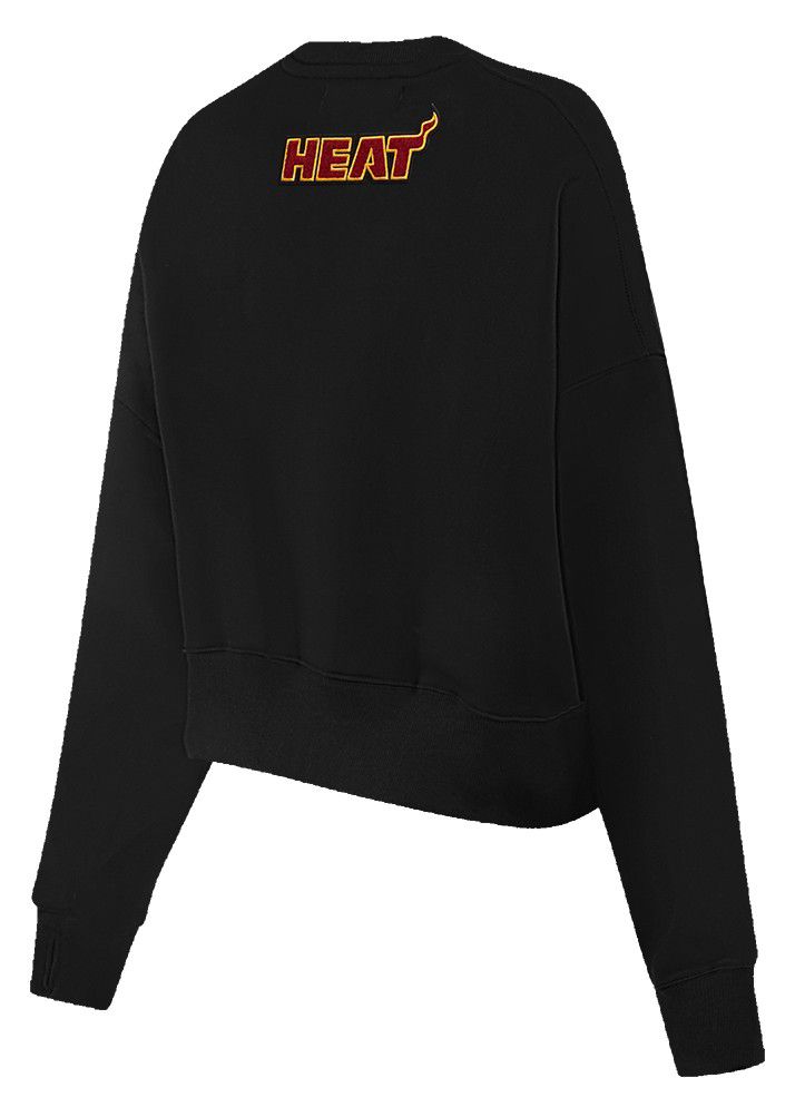 Pro Standard Women's Miami Heat Black Classic Fleece Crewneck Sweatshirt product image
