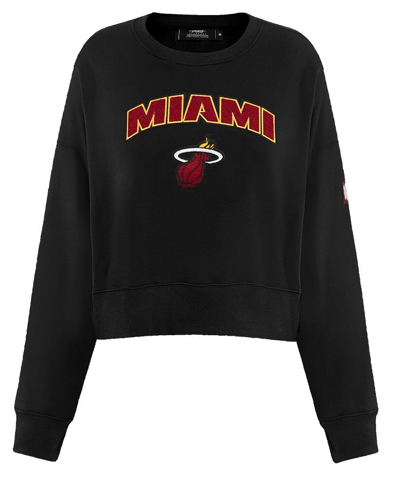 Pro Standard Women's Miami Heat Black Classic Fleece Crewneck Sweatshirt product image