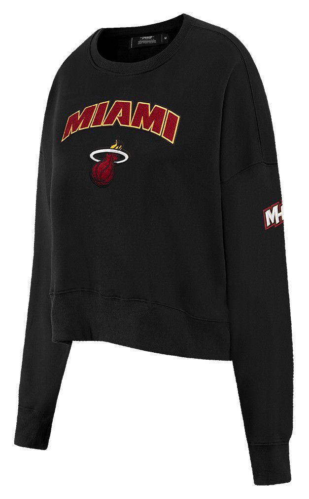 Pro Standard Women's Miami Heat Black Classic Fleece Crewneck Sweatshirt product image