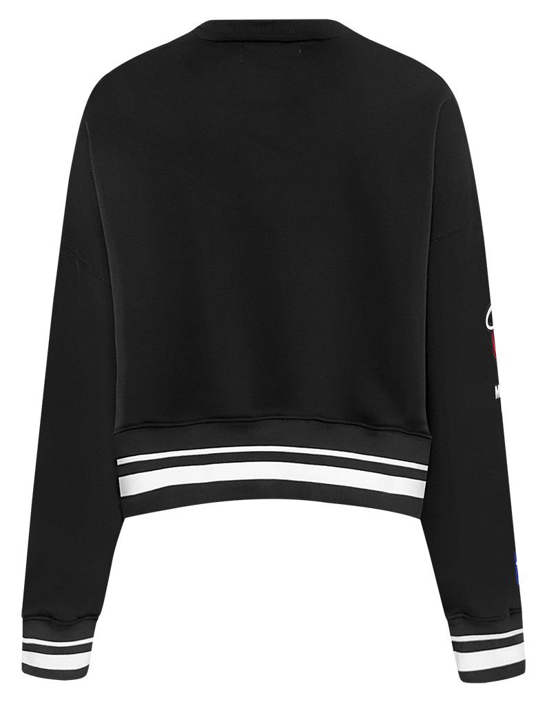 Pro Standard Women's Miami Heat Black Mash Up Rib Fleece Crewneck Sweatshirt product image