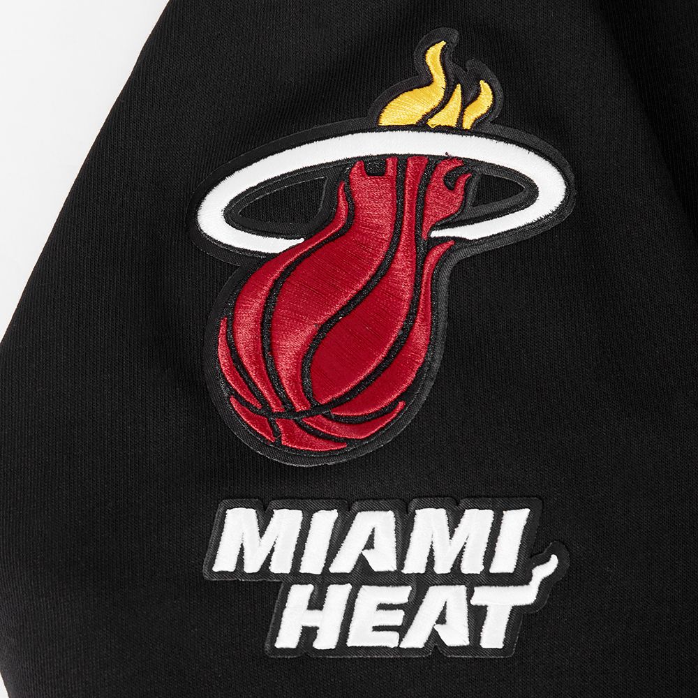 Pro Standard Women's Miami Heat Black Mash Up Rib Fleece Crewneck Sweatshirt product image