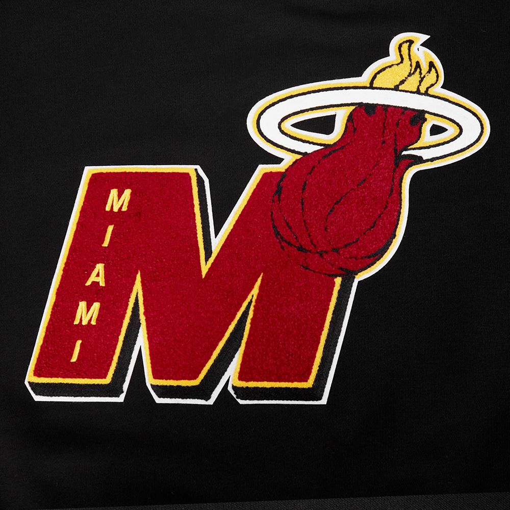 Pro Standard Women's Miami Heat Black Mash Up Rib Fleece Crewneck Sweatshirt product image