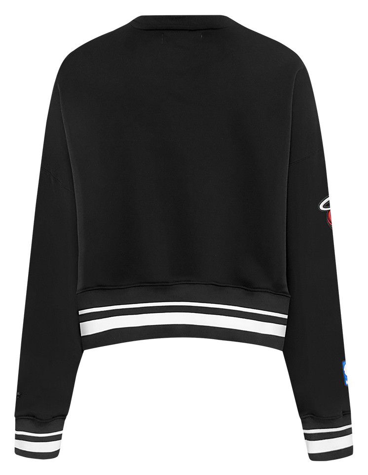 Pro Standard Women's Miami Heat Black Retro Classic Fleece Crewneck Sweatshirt product image