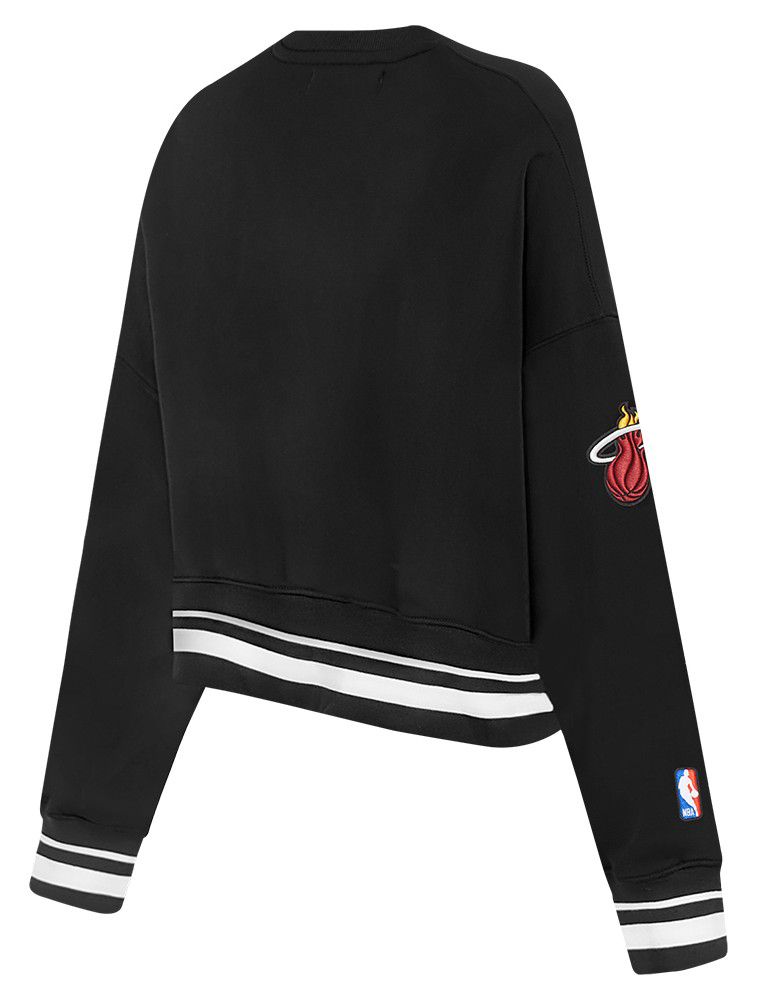 Pro Standard Women's Miami Heat Black Retro Classic Fleece Crewneck Sweatshirt product image