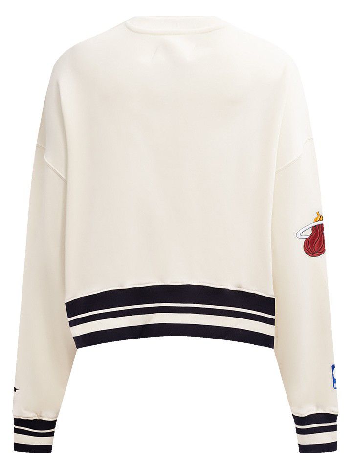 Pro Standard Women's Miami Heat Off White Retro Classic Fleece Crewneck Sweatshirt product image