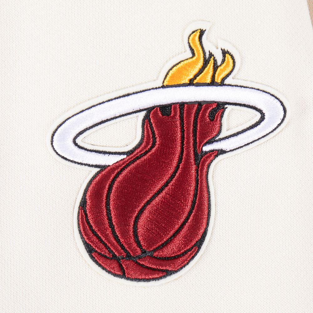 Pro Standard Women's Miami Heat Off White Retro Classic Fleece Crewneck Sweatshirt product image