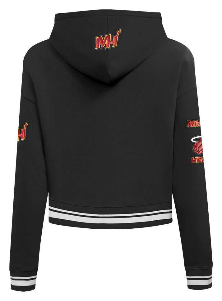 Pro Standard Women's Miami Heat Black Retro Classic Cropped Fleece Pullover Hoodie product image