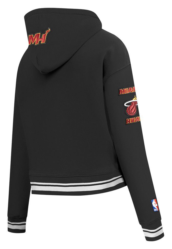 Pro Standard Women's Miami Heat Black Retro Classic Cropped Fleece Pullover Hoodie product image