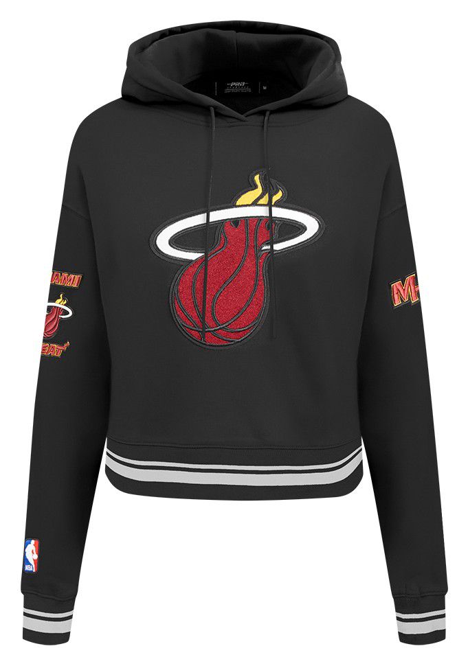 Pro Standard Women's Miami Heat Black Retro Classic Cropped Fleece Pullover Hoodie product image