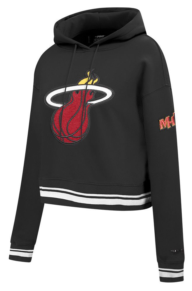 Pro Standard Women's Miami Heat Black Retro Classic Cropped Fleece Pullover Hoodie product image