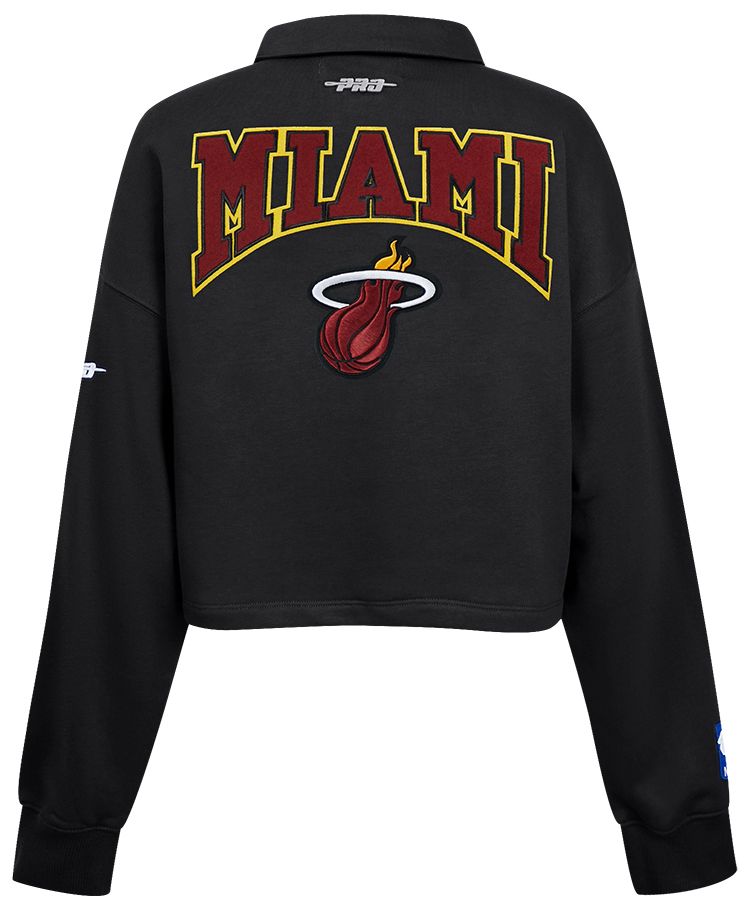 Pro Standard Women's Miami Heat Black Crest Emblem Long Sleeve Polo product image