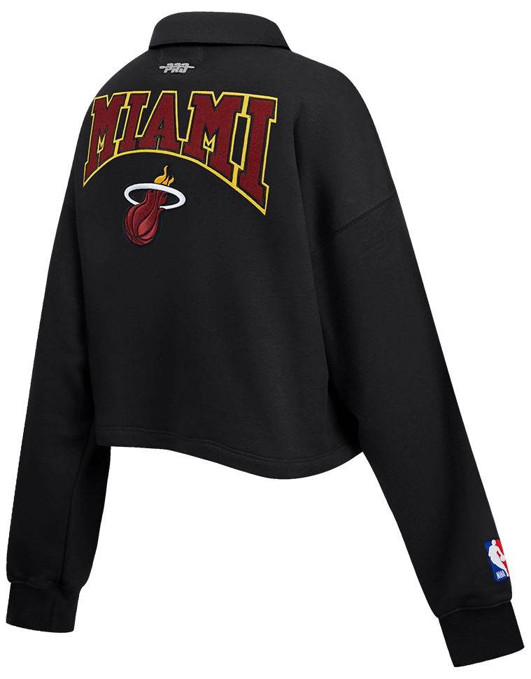 Pro Standard Women's Miami Heat Black Crest Emblem Long Sleeve Polo product image