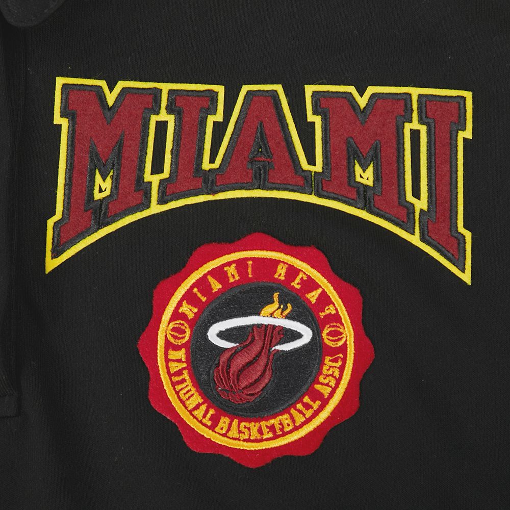 Pro Standard Women's Miami Heat Black Crest Emblem Long Sleeve Polo product image