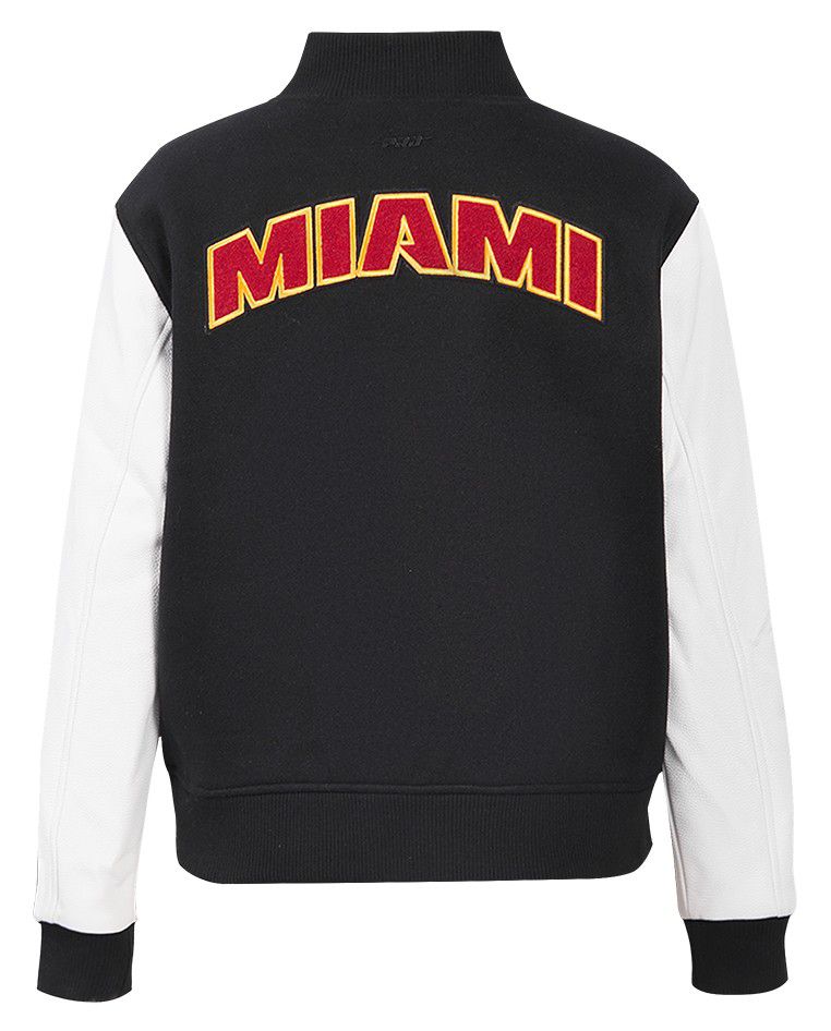 Pro Standard Women's Miami Heat Black Classic Wool Varsity Jacket product image