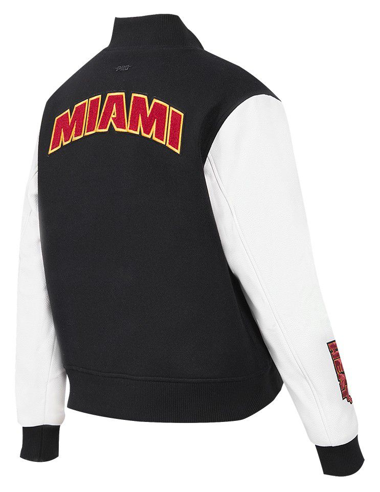 Pro Standard Women's Miami Heat Black Classic Wool Varsity Jacket product image