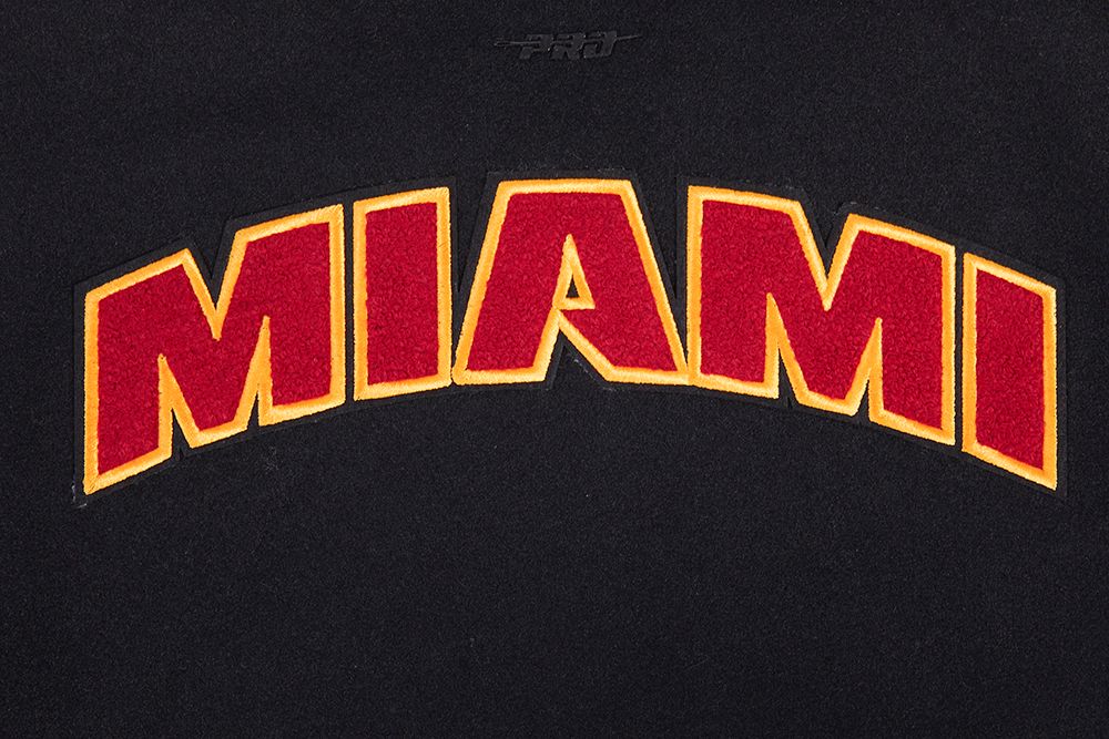 Pro Standard Women's Miami Heat Black Classic Wool Varsity Jacket product image