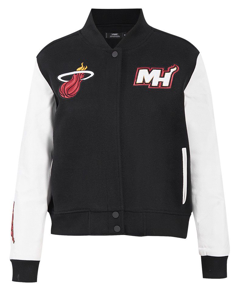 Pro Standard Women's Miami Heat Black Classic Wool Varsity Jacket product image