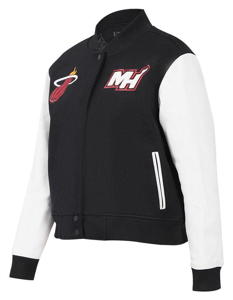 Pro Standard Women's Miami Heat Black Classic Wool Varsity Jacket product image