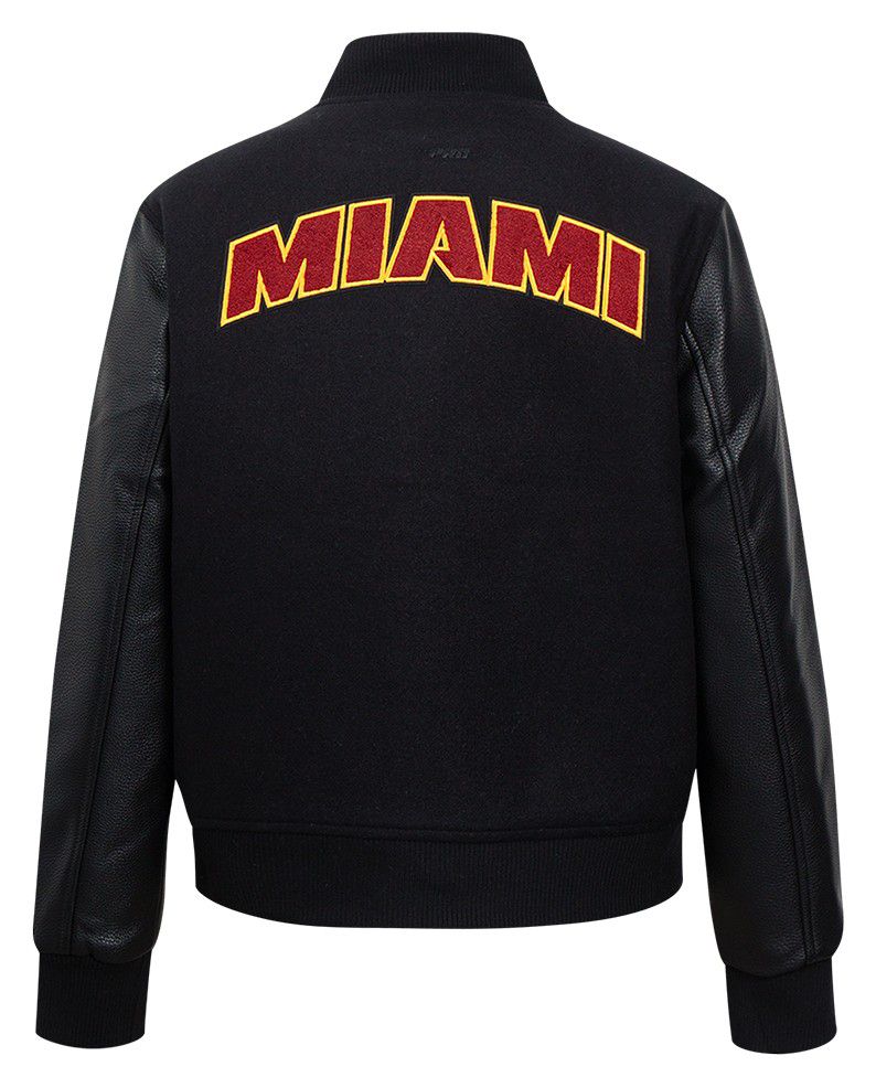 Pro Standard Women's Miami Heat Black Classic Wool Varsity Jacket product image