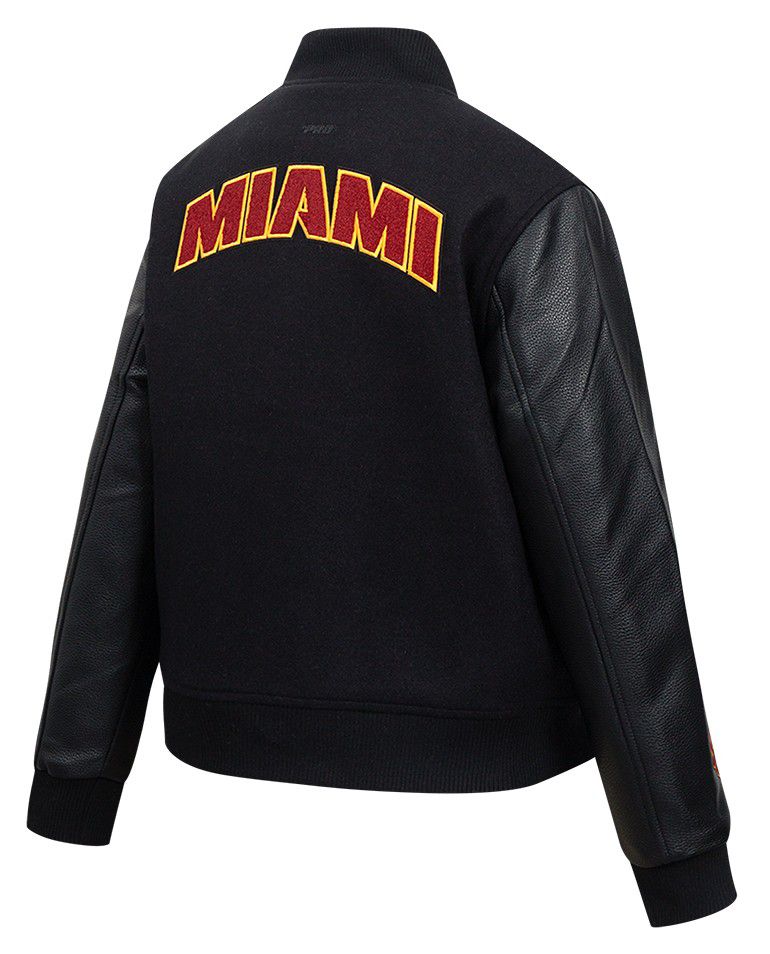 Pro Standard Women's Miami Heat Black Classic Wool Varsity Jacket product image