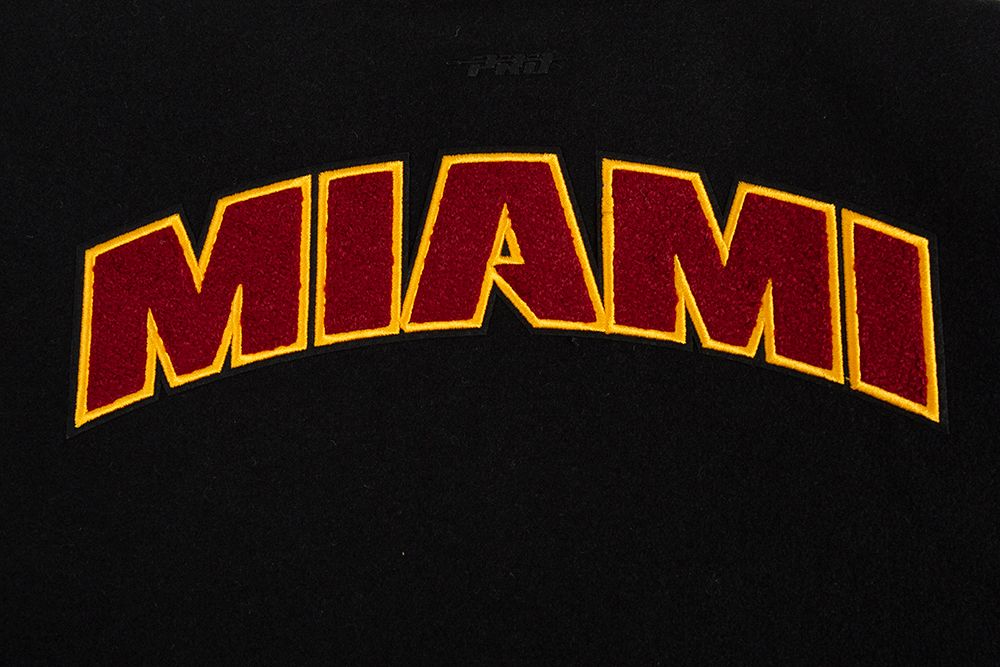 Pro Standard Women's Miami Heat Black Classic Wool Varsity Jacket product image