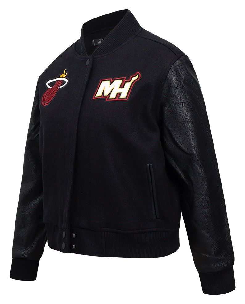 Pro Standard Women's Miami Heat Black Classic Wool Varsity Jacket product image