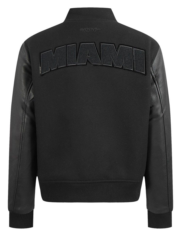 Pro Standard Women's Miami Heat Black Classic Wool Varsity Jacket product image